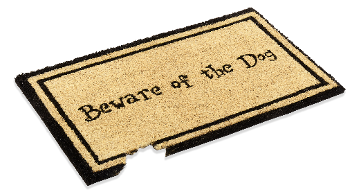 Vinyl Backed Printed Coco Mats ½” Thick Beware of the Dog