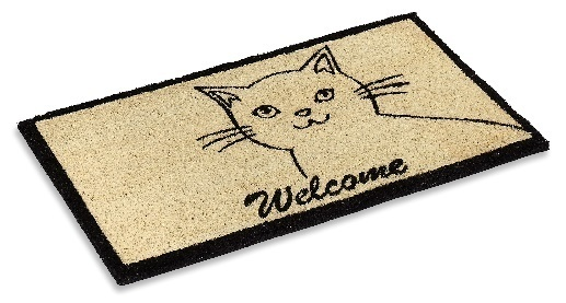 Vinyl Backed Printed Coco Mats ½” Thick Cute Cat