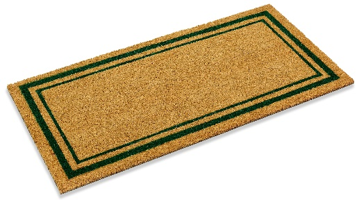 Vinyl Backed Printed Coco Mats ½” Thick Double Border Green