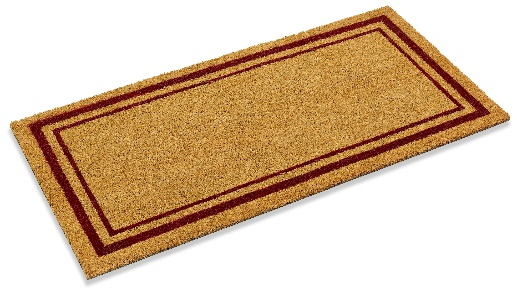 Vinyl Backed Printed Coco Mats ½” Thick Double Border Red