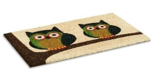 Vinyl Backed Printed Coco Mats ½” Thick Twin Owls
