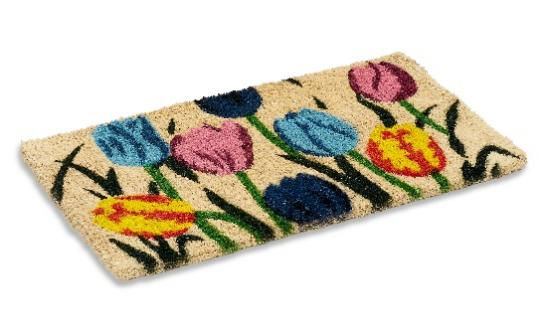 Woven Back Printed Coco Mat 1” Thick Multi Tulip
