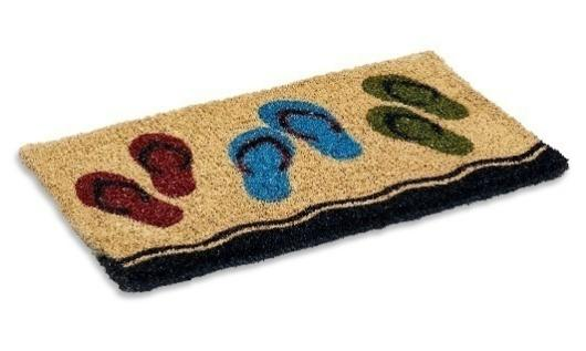 Woven Back Printed Coco Mat 1” Thick Flip Flop