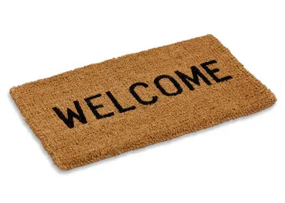 Welcome Coir Doormat, Woven-Backed, 1″