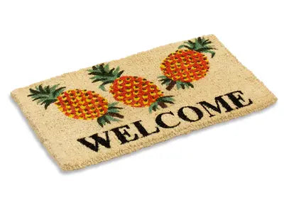 Pineapple Welcome Coir Doormat, Woven-Backed, 1″