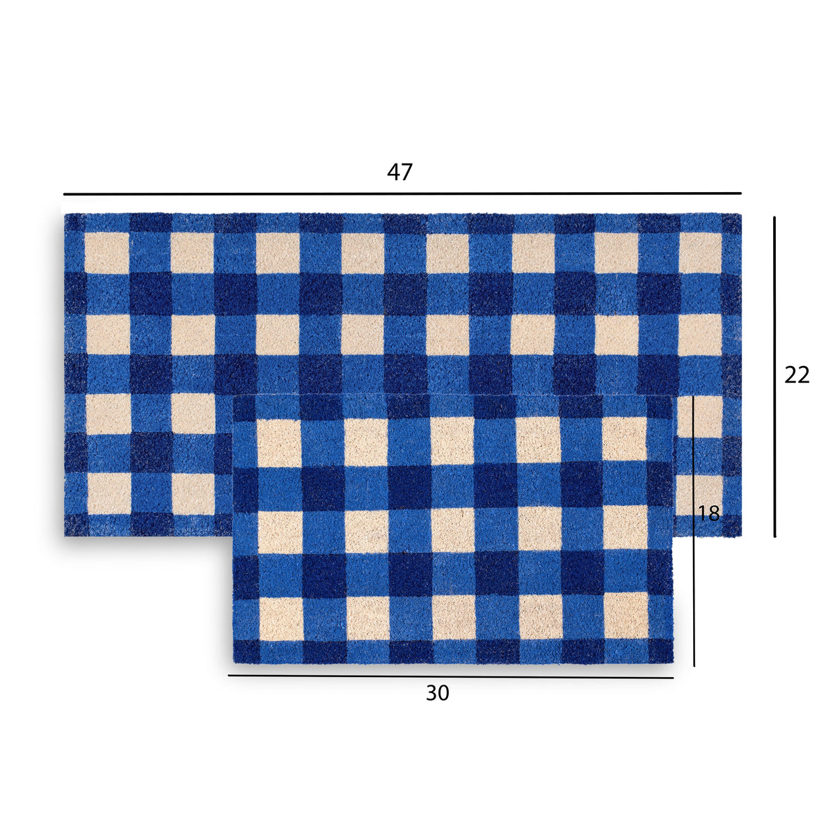 Buffalo Plaid Coir Doormat, Vinyl-Backed