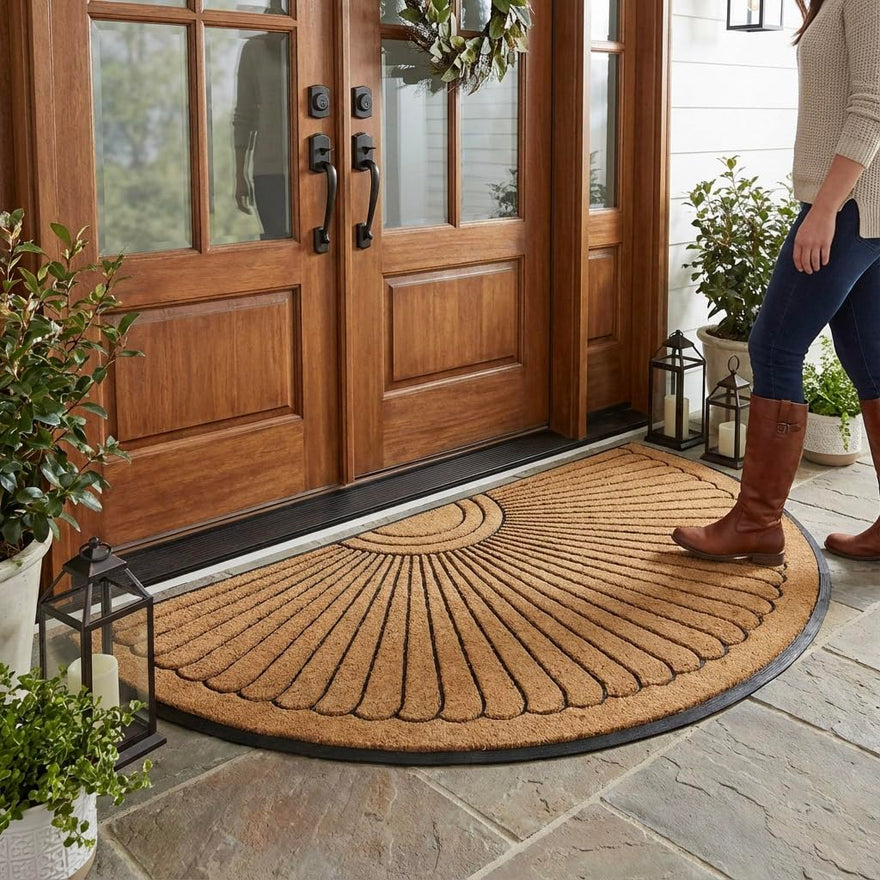 The chosen size drawn to scale at a matching door