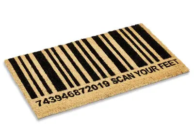 Scan Your Feet Coir Doormat, Vinyl-Backed
