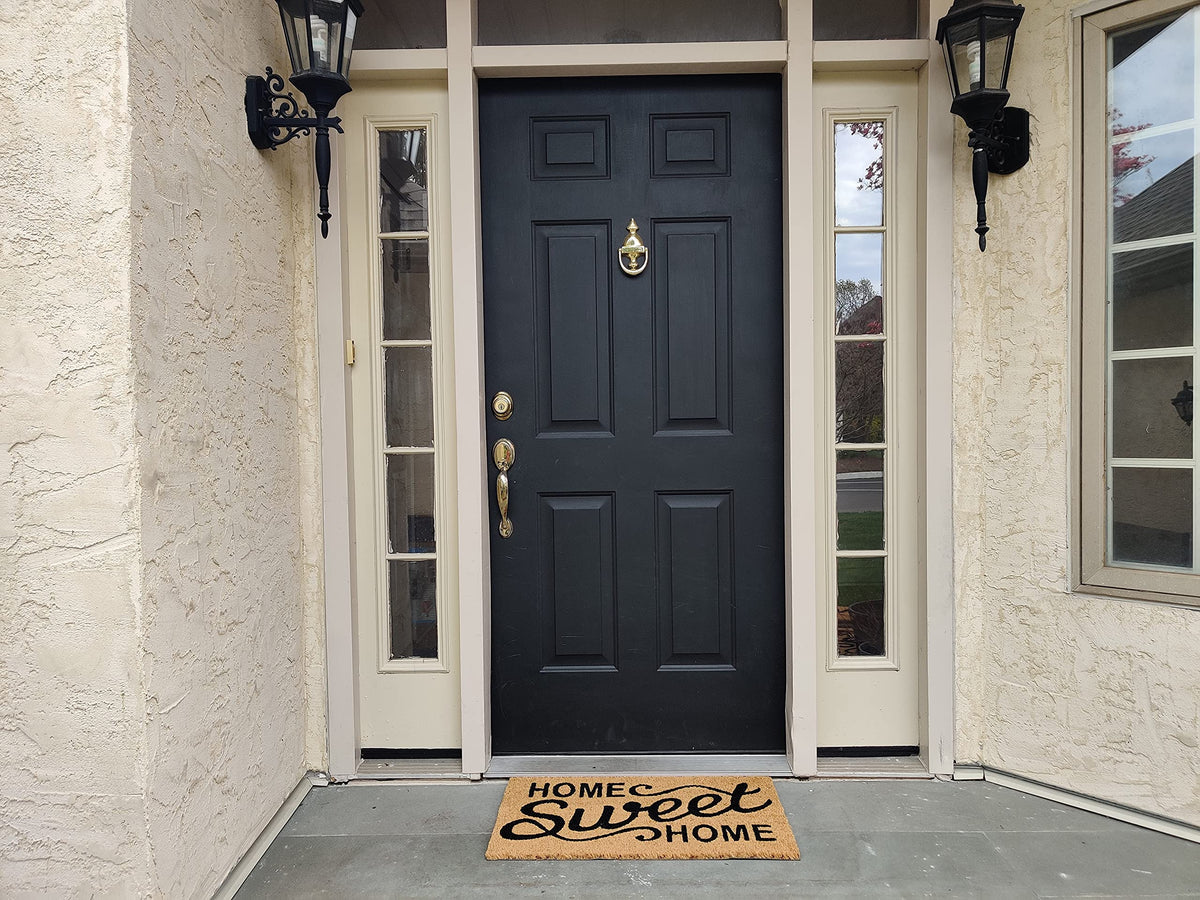 Home Sweet Home Coir Doormat, Vinyl-Backed