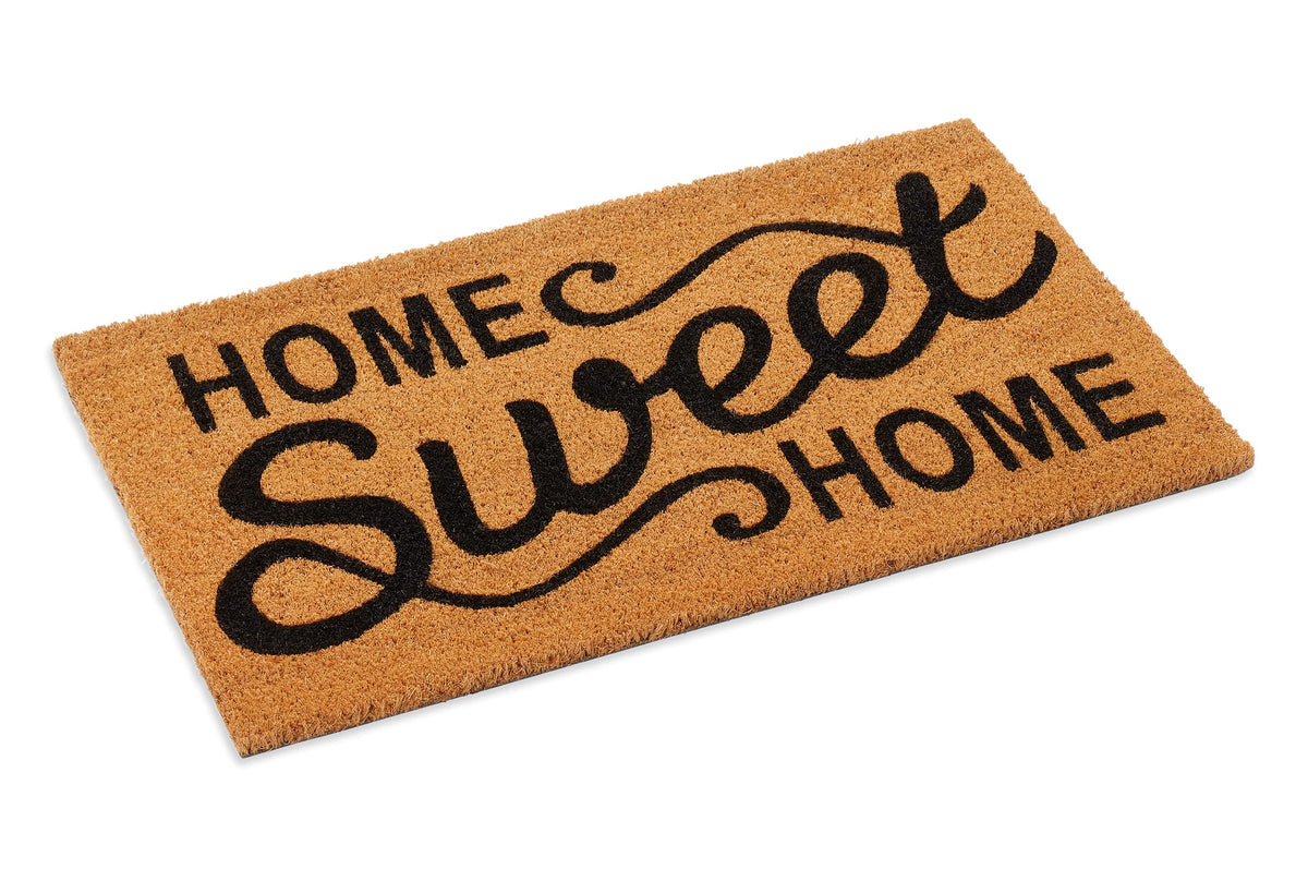 Home Sweet Home Coir Doormat, Vinyl-Backed
