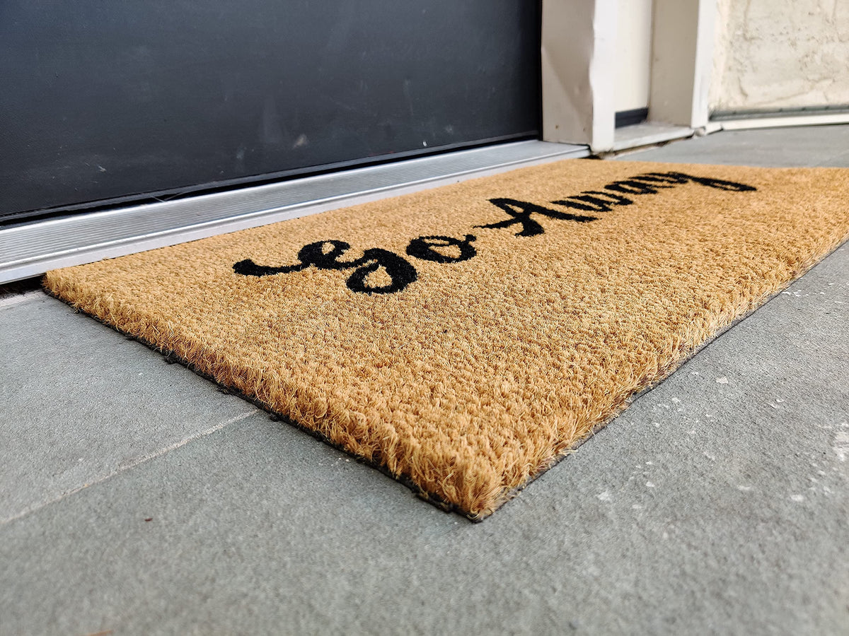Go Away Coir Doormat, Vinyl-Backed