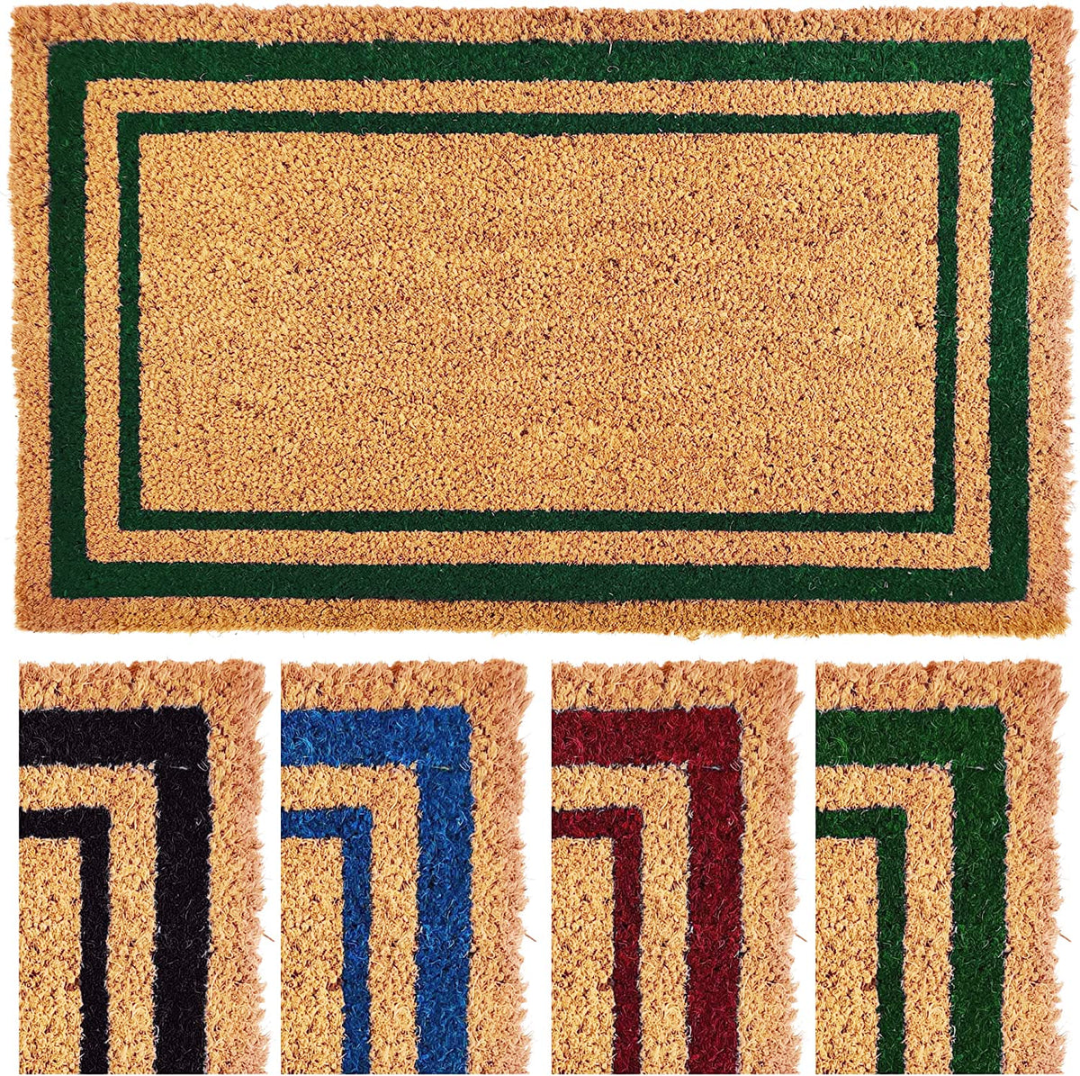 Border Coir Doormat, Vinyl-Backed