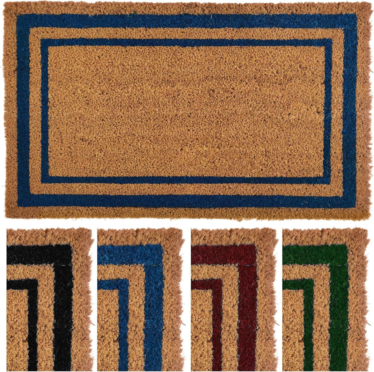 Border Coir Doormat, Vinyl-Backed