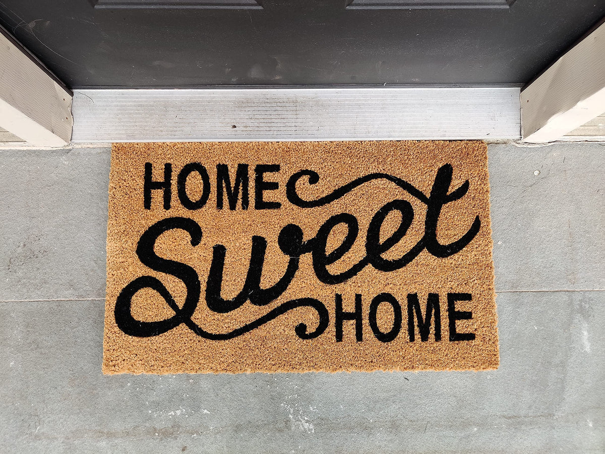 Home Sweet Home Coir Doormat, Vinyl-Backed