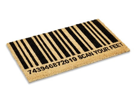 Scan Your Feet Coir Doormat, Vinyl-Backed