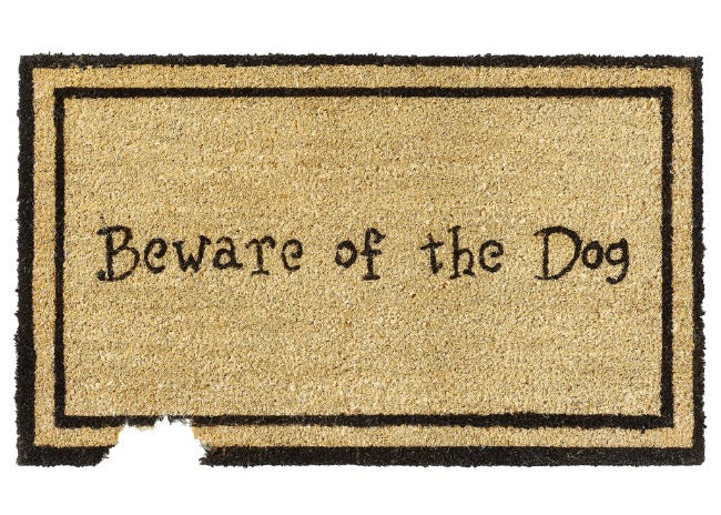 Beware of the Dog Coir Doormat, Vinyl-Backed