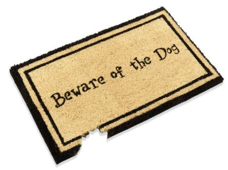 Beware of the Dog Coir Doormat, Vinyl-Backed