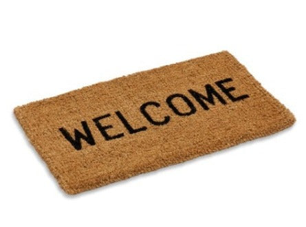 Welcome Coir Doormat, Woven-Backed, 1″